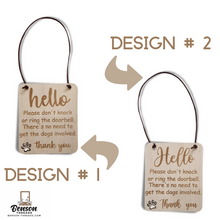 Please don't knock wooden door sign