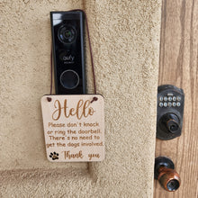 Please don't knock wooden door sign