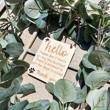 Please don't knock wooden door sign