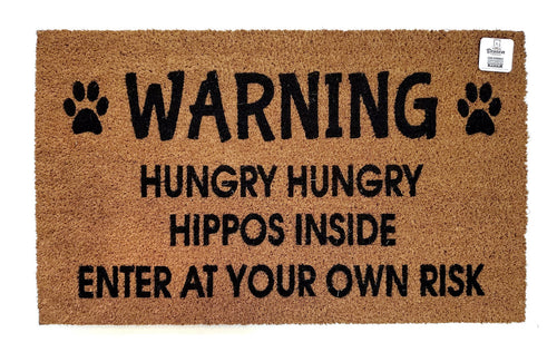 WARNING Hungry hungry hippos inside doormat