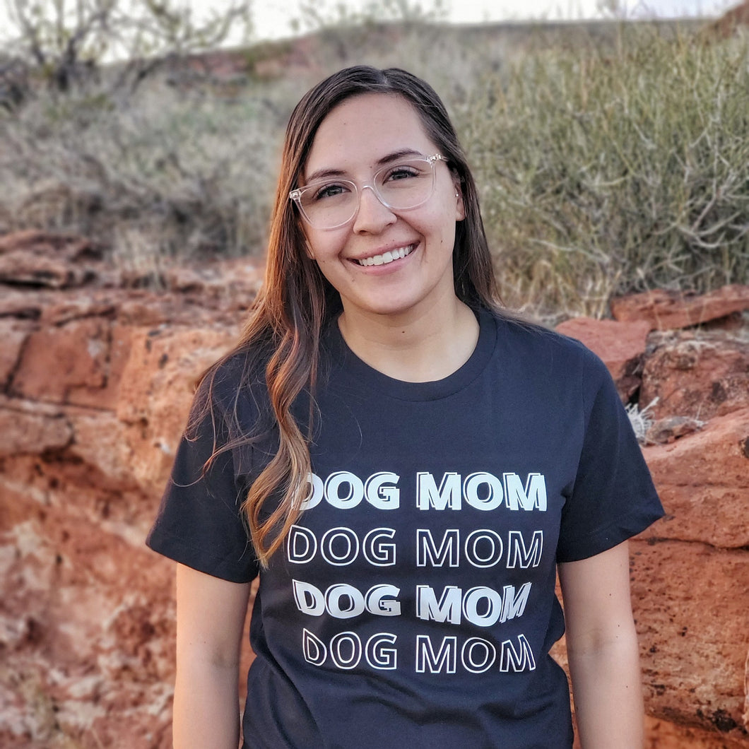 Dog mom layered text shirt