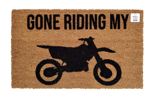 Gone Riding my Dirt-bike doormat