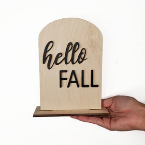 Hello Fall Wooden standing sign