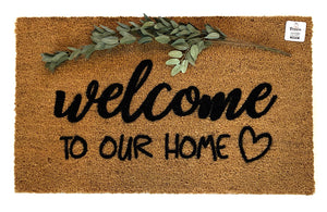 Welcome to our home heart doormat